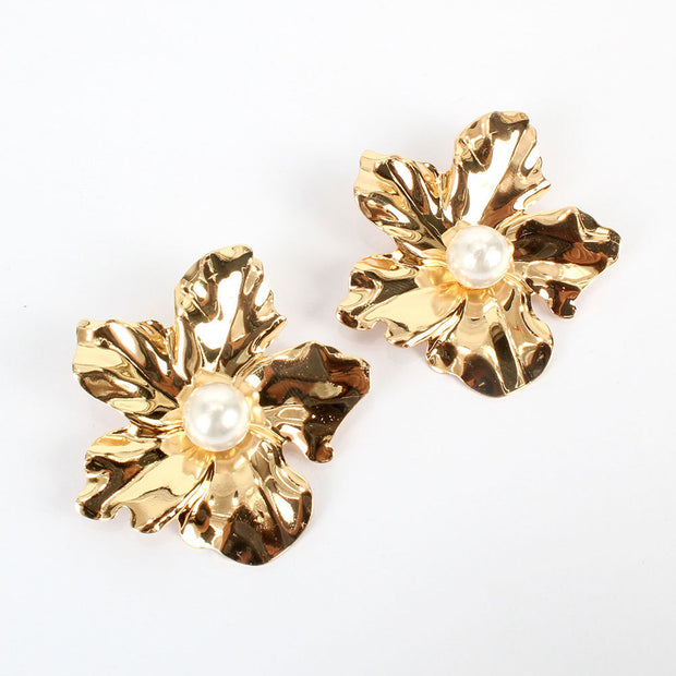 Simple And Exaggerated Flower Stud Earrings - Mohas luxury 