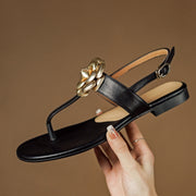 Flat With Flower Open Toe Women's Sandals - Mohas luxury 