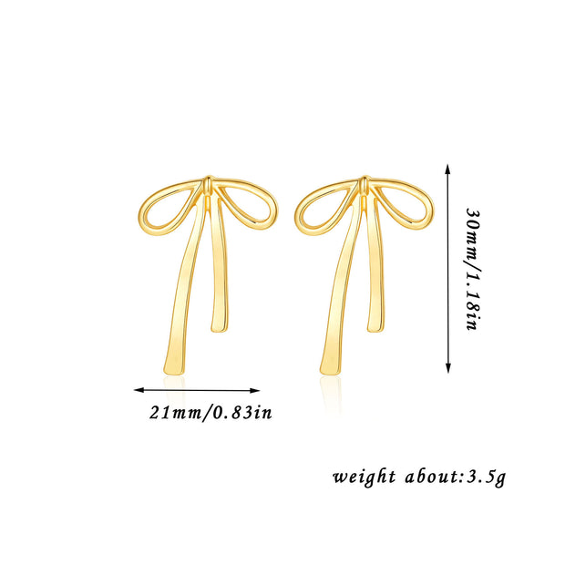 Women's Alloy Bow Earrings Lightweight - Mohas luxury 