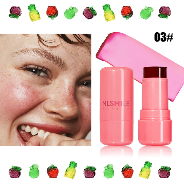 Jelly Blush Lipstick Lip And Cheek Dual-use Multi-color Brightening Contour Stick