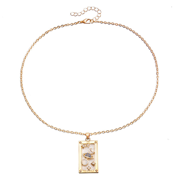 Ornament Simple Hot Girl Square Plate Necklace Female - Mohas luxury 