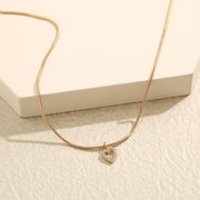 Zircon Peach Heart Pendant Necklace - Mohas luxury 