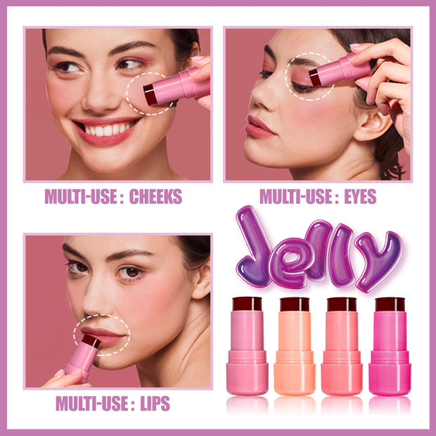 Jelly Blush Lipstick Lip And Cheek Dual-use Multi-color Brightening Contour Stick