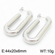 Titanium Steel U-shaped Glossy Ear Clip Plated 18K Earrings - Mohas luxury 