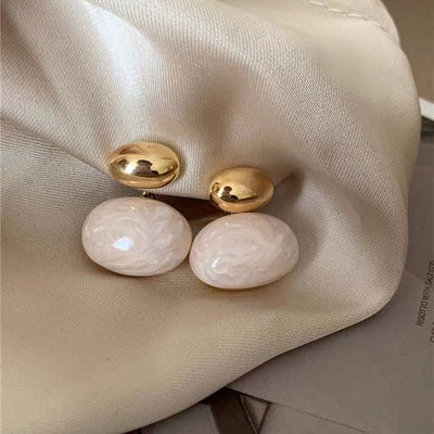 Retro Luxury Drip Glazed Oval Earrings - Mohas luxury 