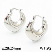 Titanium Steel U-shaped Glossy Ear Clip Plated 18K Earrings - Mohas luxury 